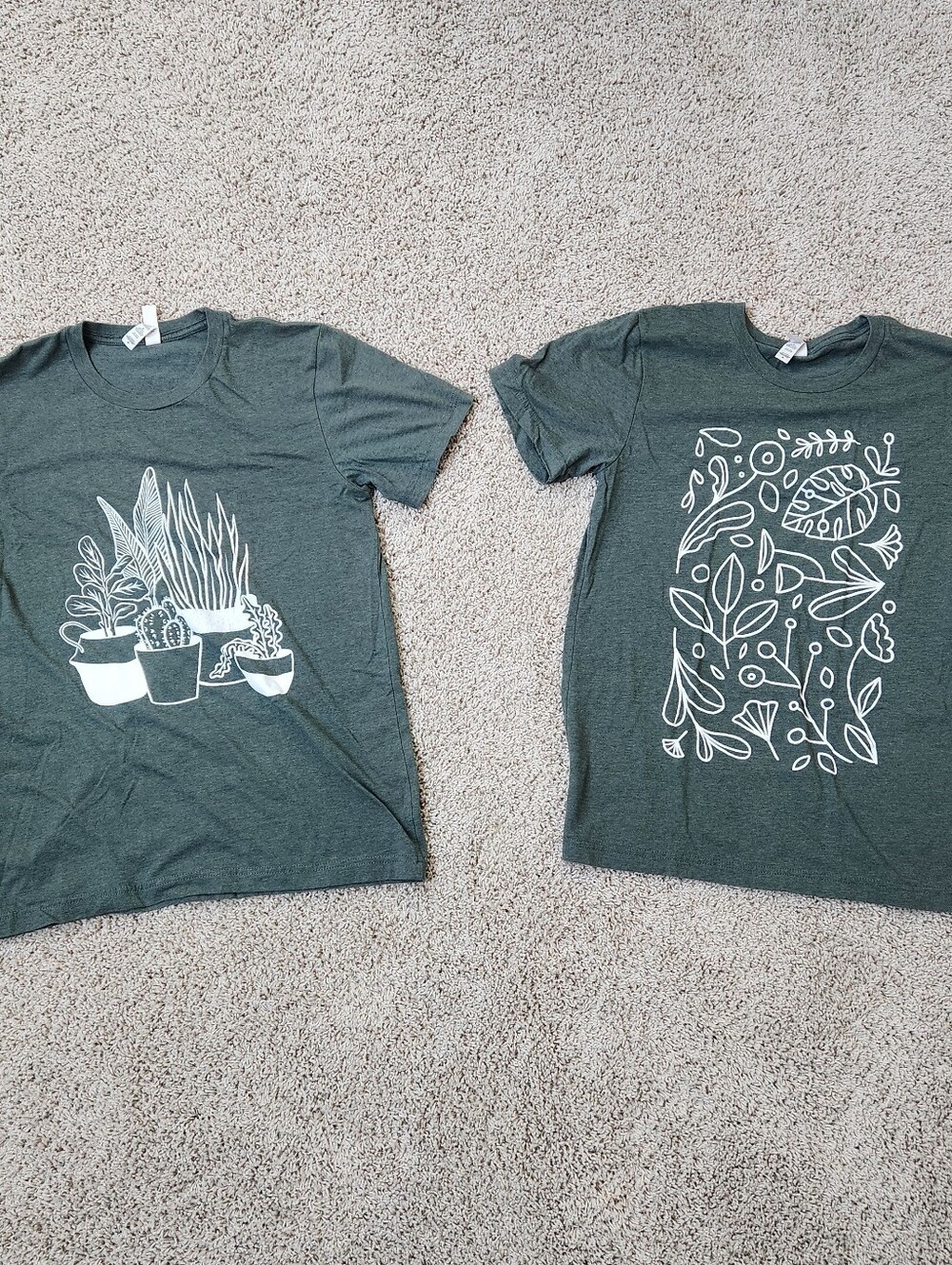Plant Theme Cotton Tees Size M
